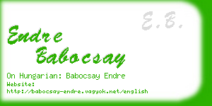 endre babocsay business card